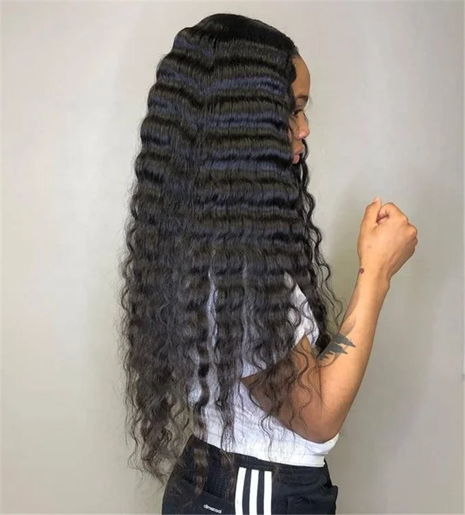 

Hot Sale Deep Wave Glueless Full Lace Wigs 100% Brazilian Human Hair Wig Wholesale Virgin Hair Vendors, 1 1b 2 4