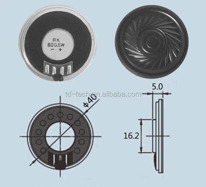 Taidacent 4008 40mm 8 Ohms 0.5W Woofer Loudspeaker Horn Speakers Small Mini Active Flat Thin Inner Magnetic Speaker - ANKUX.COM