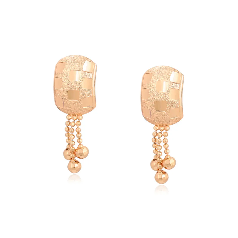 

S00116447 xuping jewelry classic fashion ethnic Beautifully Carved Beaded Tassel 18K Gold Plated Earrings