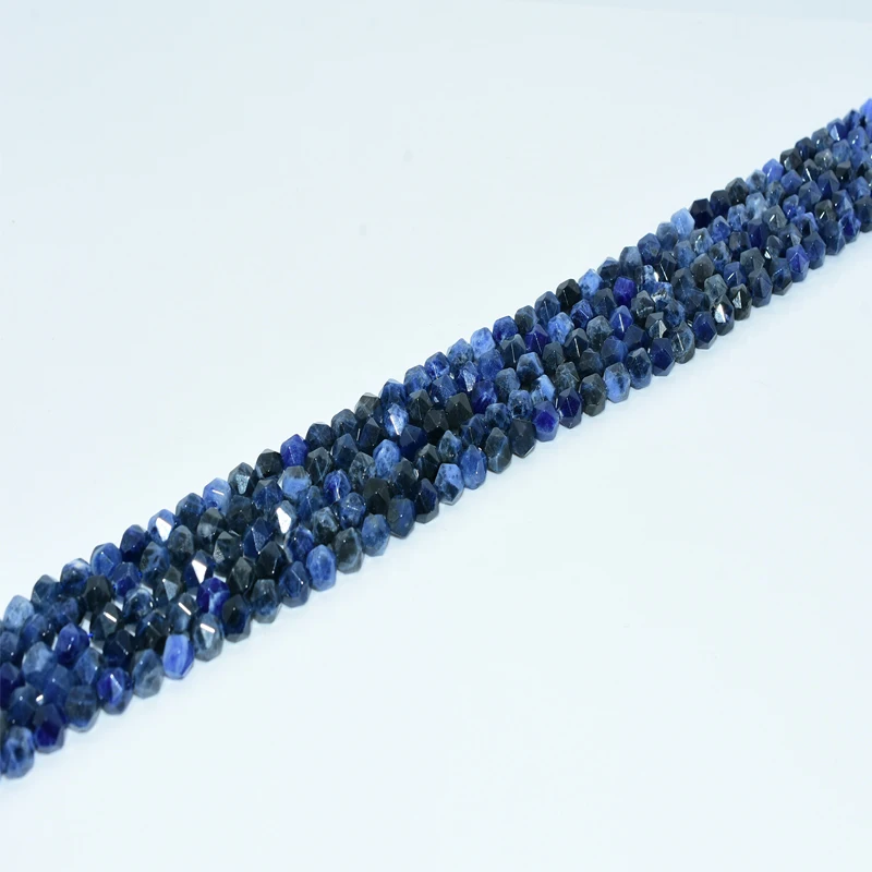 

NAPOLN Trade Insurance High Quality 6/8/10/12mm Natural Faceted Blue Vein Stone Beads