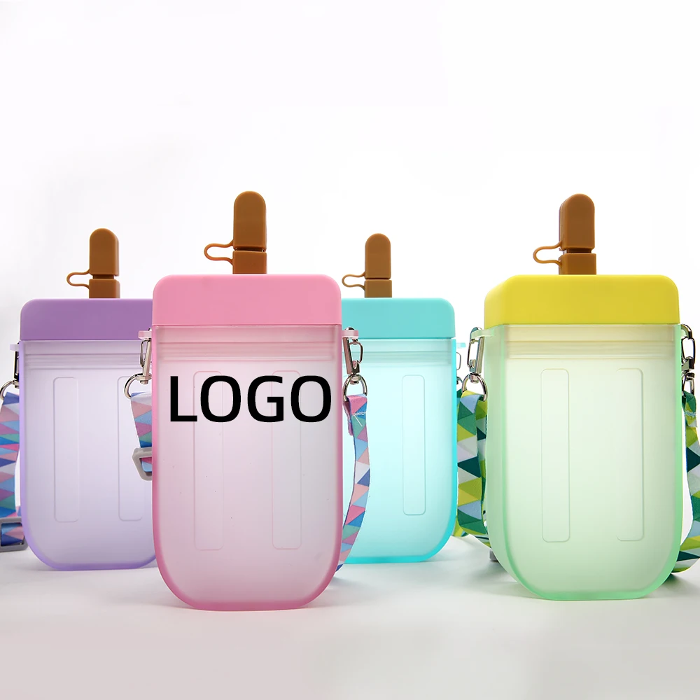 

24 Hours Delivery Ice cream straw plastic cup shape purse fashion shoulder mini handbag bags popsicle water bottle popsicle cup