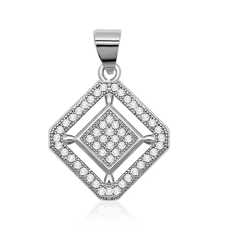 

Lotus fashion silver plated zirconia pendant gemstone jewelry wholesale, Platinum