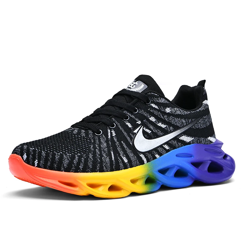 

New Men's Flying Woven Sneaker Hollow Blade Comfortable Breathable Leisure Shock-Absorbing Lightweight Running Man's Shoes