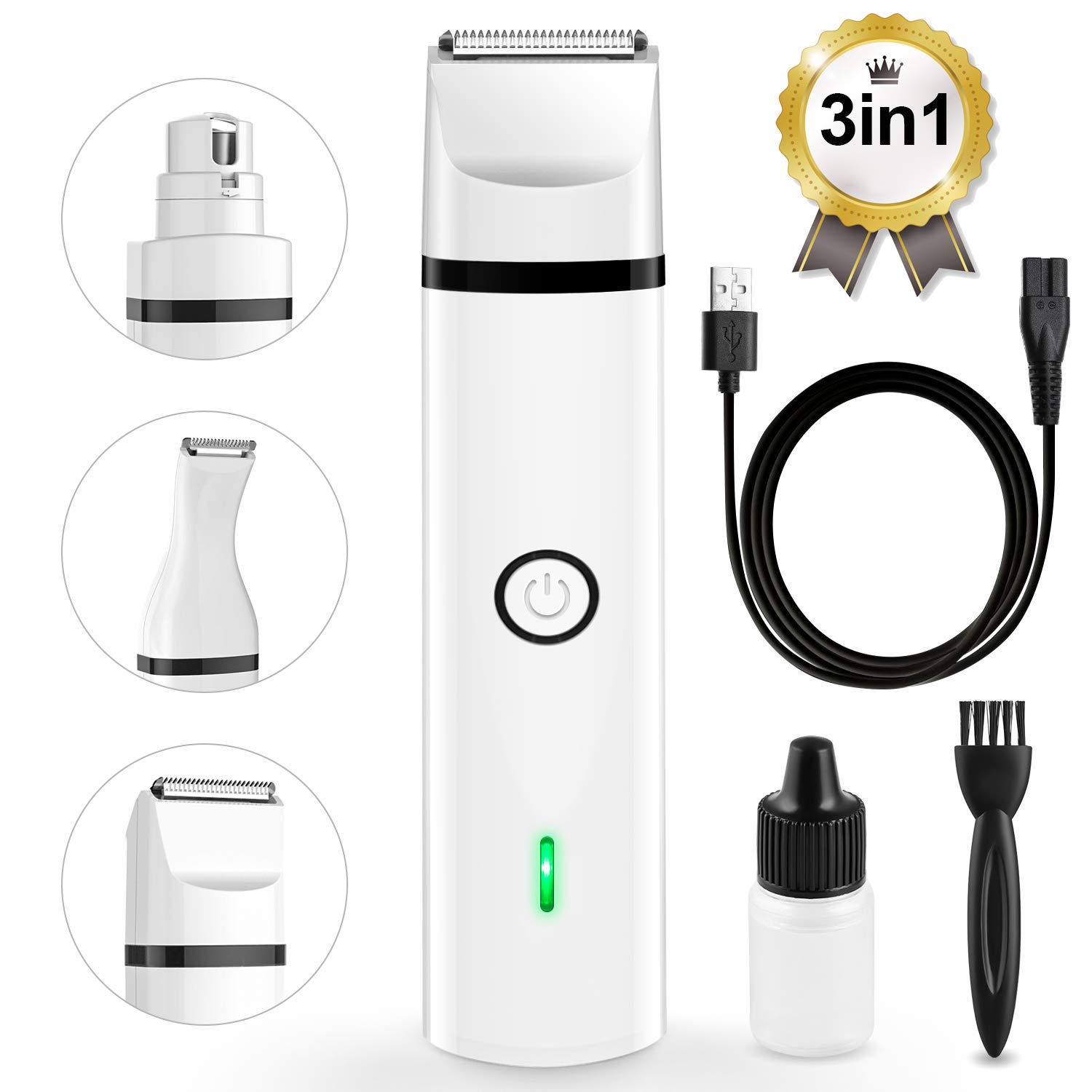 

Pet supplies nail trimmer for cat dog electric usb rechargeable pet nail grinder, White