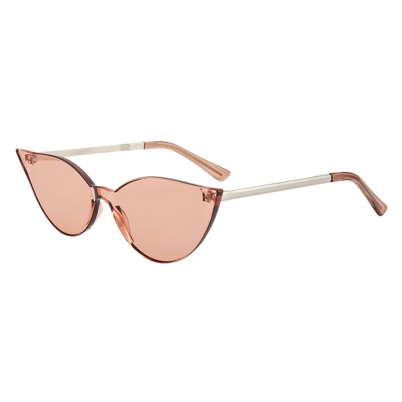 

2021 Trendy Woman Rimless Designer Sun Glasses Lunette Cat Eye Shades Sunglasses