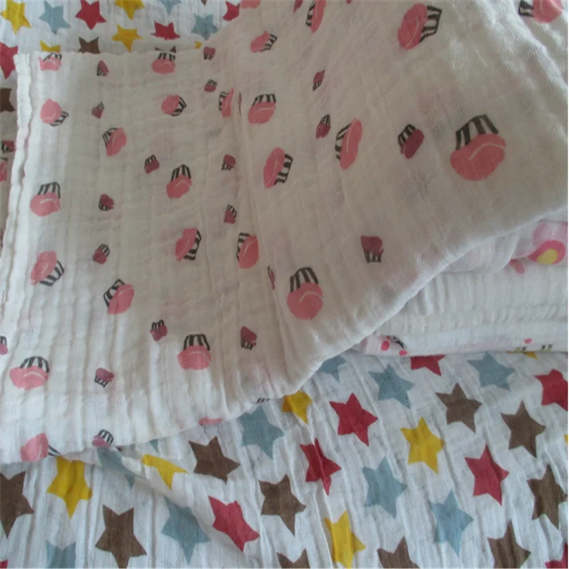 
Custom design newborn organic cotton printed baby blankets muslin swaddle wrap 