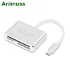 ANIMUSS High Quality Cateck Aluminum USB 3.0 Superspeed 3-Slot Card Reader for SD/CF/TF for Macs, PCs and Laptops