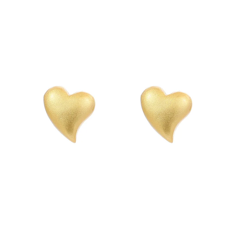 Wholesale Fashion Minimalist Jewelry 925 Sterling Silver Heart Earring Gold Plated Stud Earrings Jewelry for Women