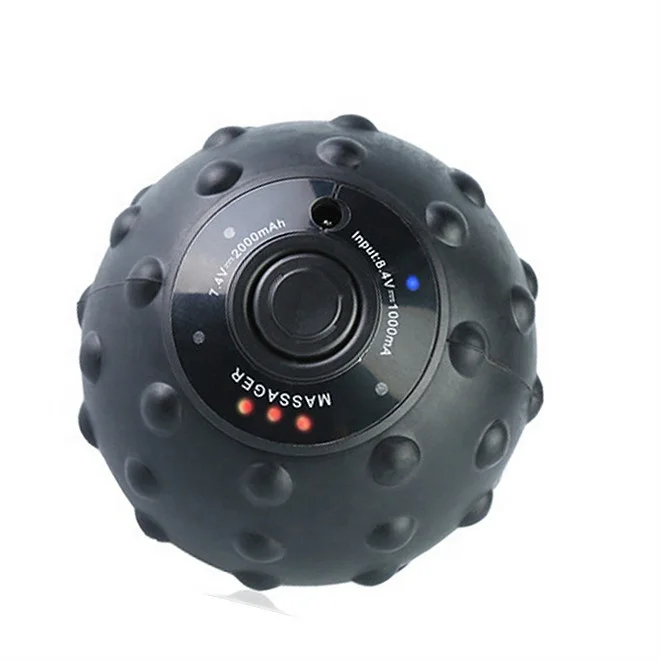 

Customized LOGO Professional Vibrate Roller Fitness Massage Muscle Ball for Muscle Relax Slimming Training, Black blue