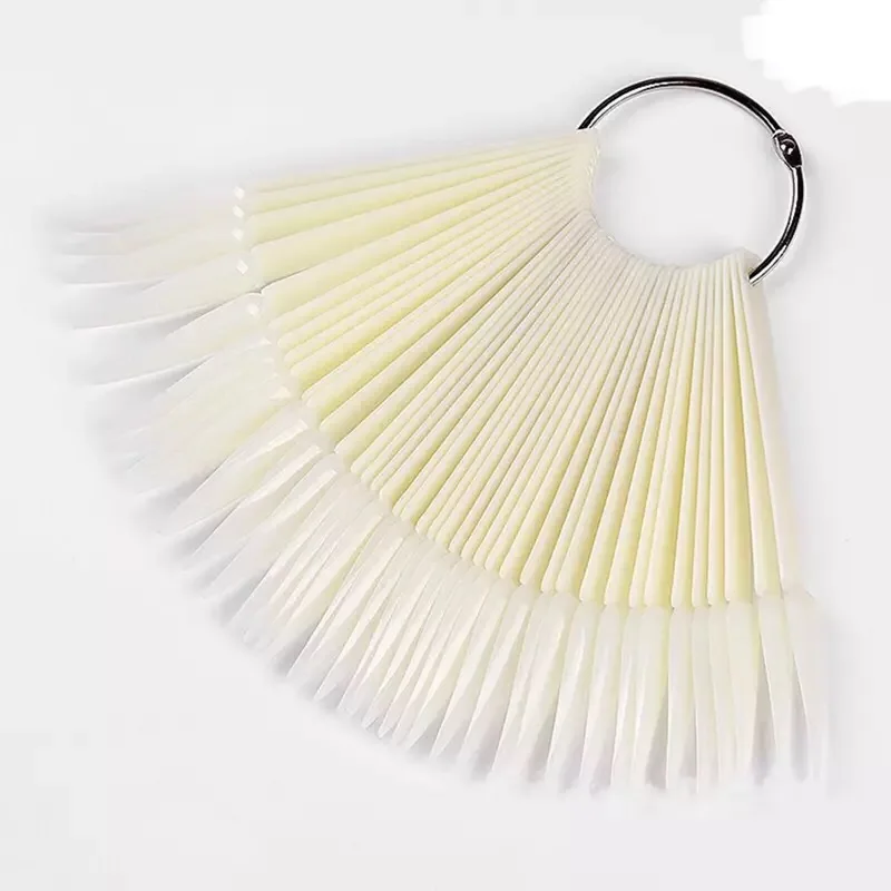 

40Pcs sharp fan shaped nails colors chart books nail tip display showing card sticks manicure tools, 5 color