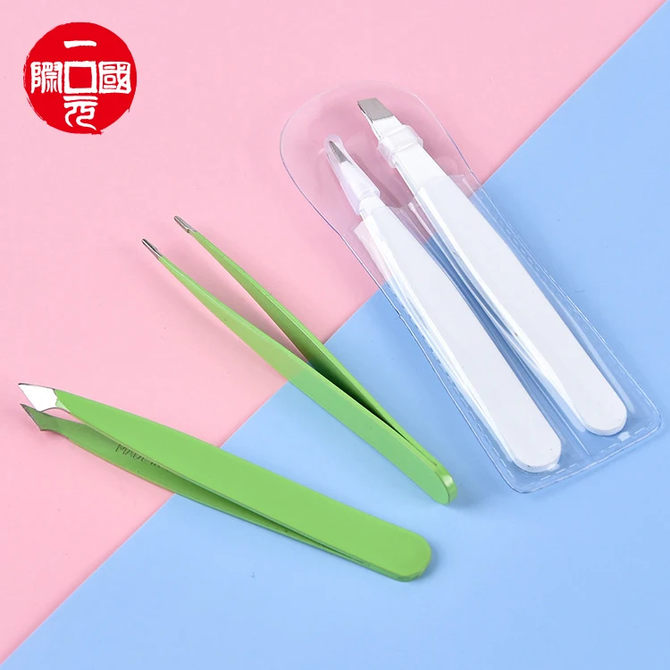 

Low MOQ Quality Stainless Steel Eyebrow Tweezers Eyelash Volume Tweezers Lash, Any color