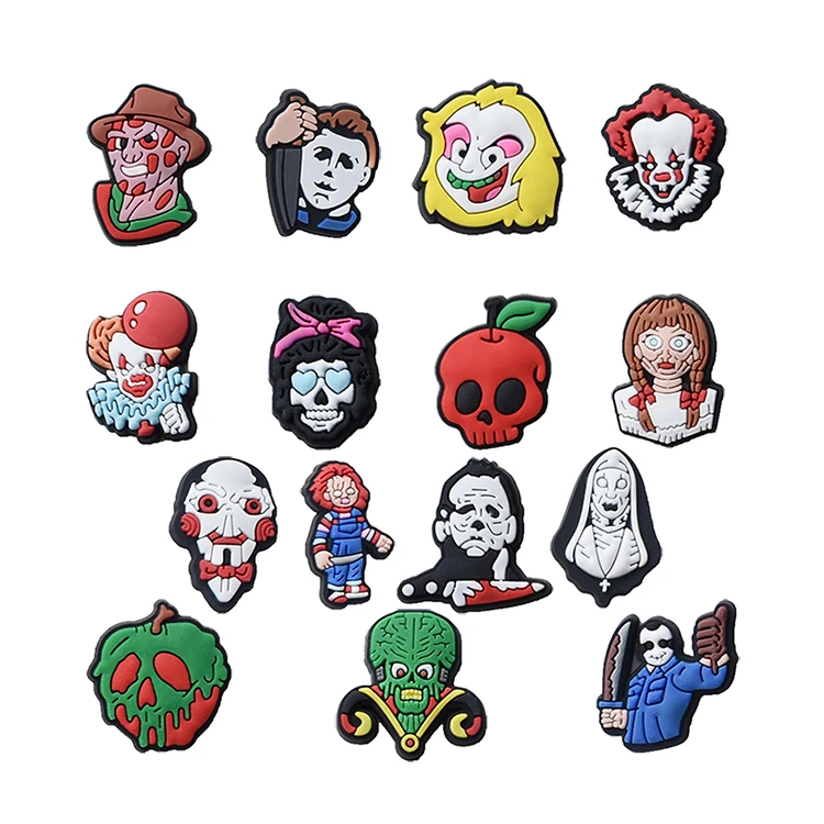 

best sale Halloween cartoon PVC rubber Shoe Charms shoe Accessories clog charms, As pictures show