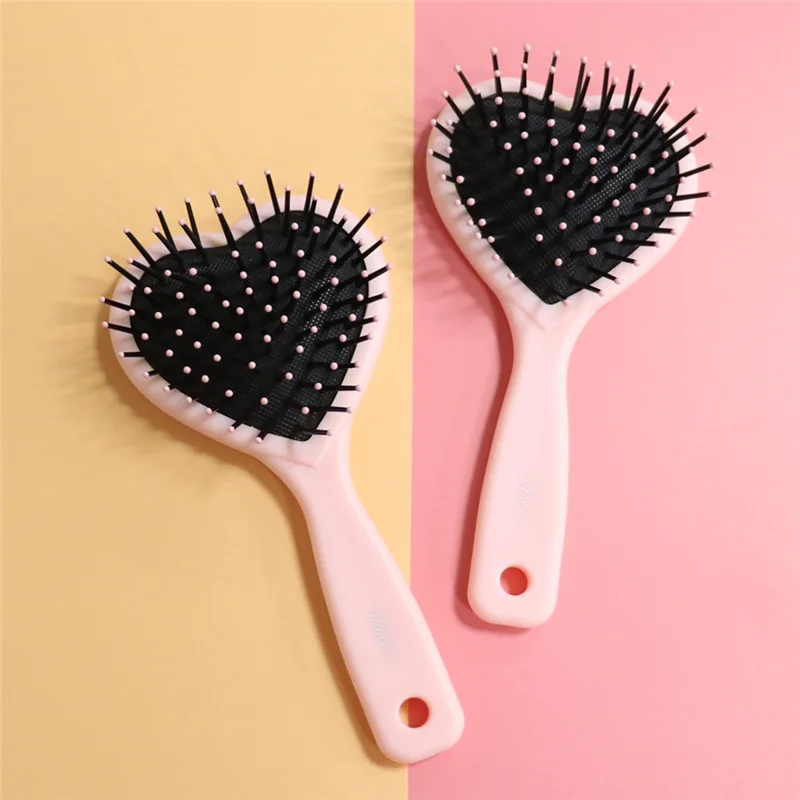 

Factory Custom-Made Heart Shape Hair Brush Fashion Cute Creative Hair combs Female Lovely Hair Brush Scalp, Pink