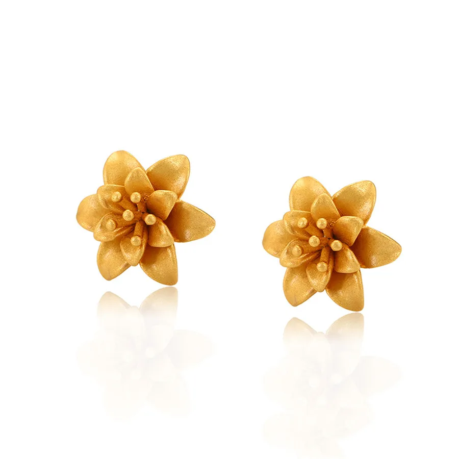 

A00658344 xuping Classic trend 24K gold-plated multi-layer petals small flowers elegant simple earrings