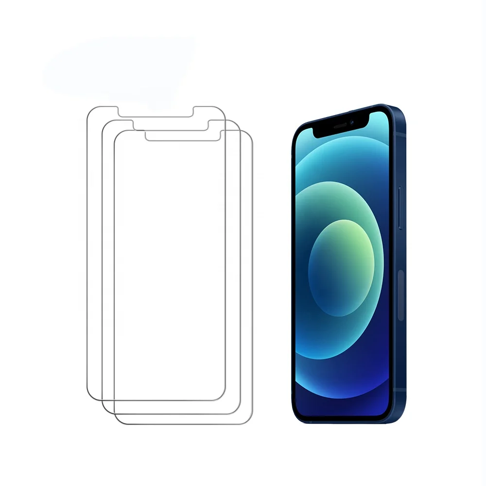 

Best Selling 3 Pcs Per Pack Full Coverage Transparent Tempered Glass Screen Protector for iPhone 12