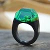 Hot Selling Winter Wood Resin Rings for Women Wooden Ring with Snow Costume Jewelry Winterfall Anniversary Gift for Christmas