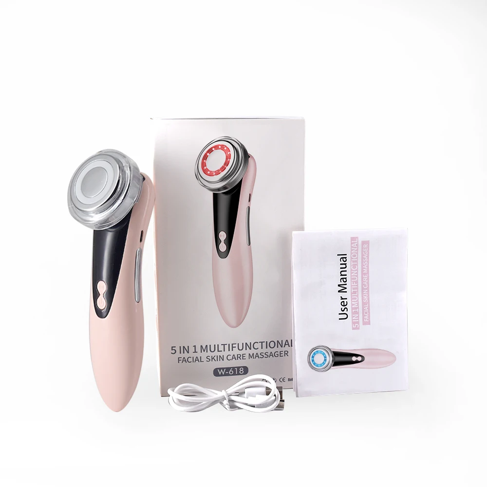 

face massager ultrasonic beauty personal care high quality anti aging face trending beauty device 2021, Pink/white/customize