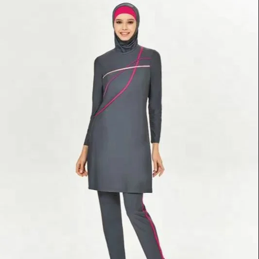 

MOTIVE FORCE Promotional Islamic Swimwear Over Sized Swimsuit OEM/ODM Service Available modest swimwear hijab swimwear, Grey