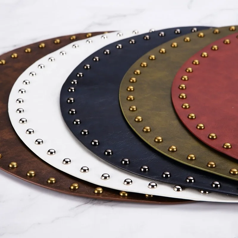 

leather dining table coloful placemat for charger plates, Customized color