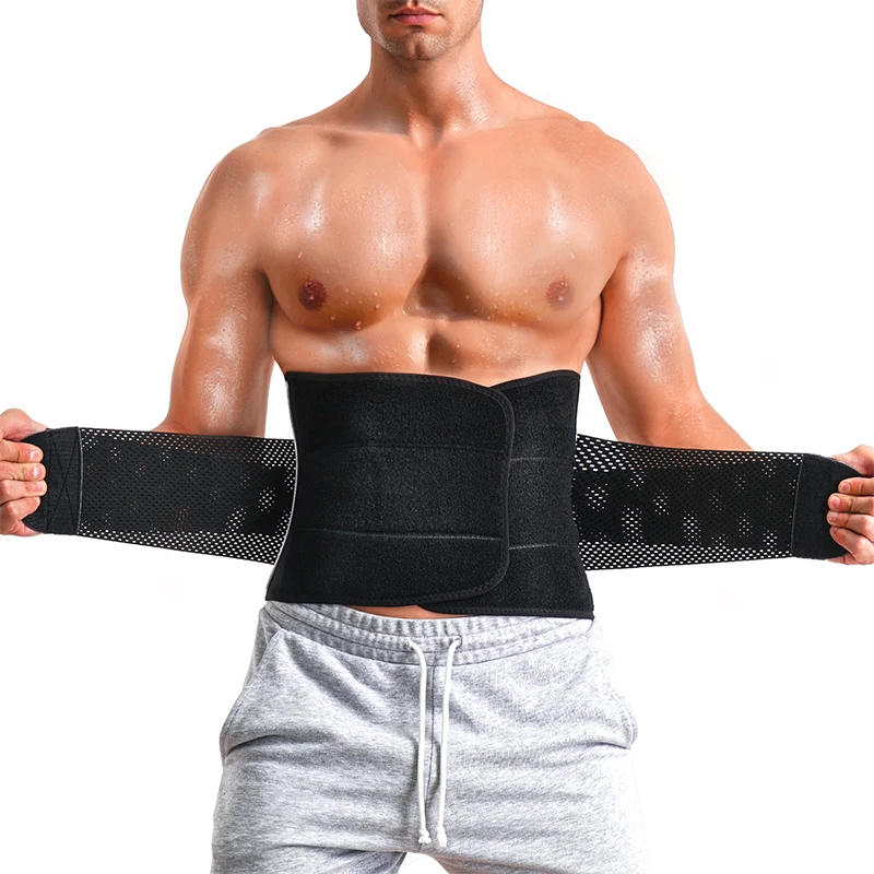 

Custom logo Wholesale Neoprene Black Men Back Support Sweat trainer Belt Waist Trimmer For Fitness