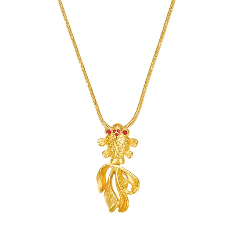 

Vietnam Shajin Trendy Yearround Fish Clavicle Chain Korean Gold Plated Goldfish Necklace Women Fashion Jewelry