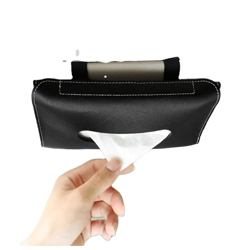 

Hanging PU Leather Napkin Case Holder Car Small Hooks Car Sun Visor Tissue Box Holder Car Tissue Holder, Customized color