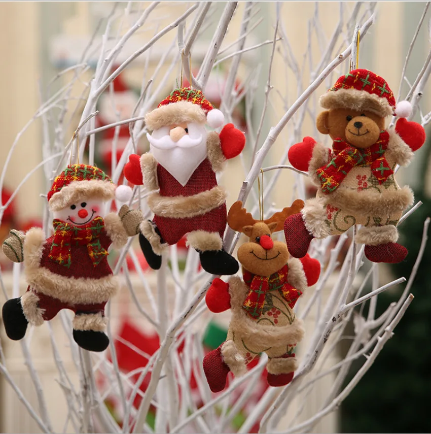

Christmas hanging decorations Christmas tree accessories small doll dancing old man snowman deer bear fabric puppet hanging gift