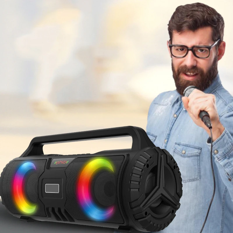 

Portable Party Speaker Karaoke 2400mAh Big Power With Led Lights Bluetooth Speaker Wireless Portable Speaker
