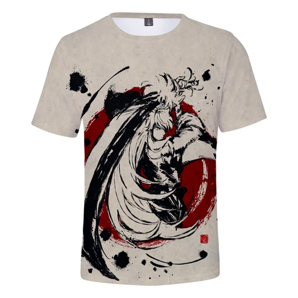 

2021 new design japanese anime Inuyasha t shirt wholesale printed Inuyasha animire t shirt supplier top sale 3d t shirt supplier