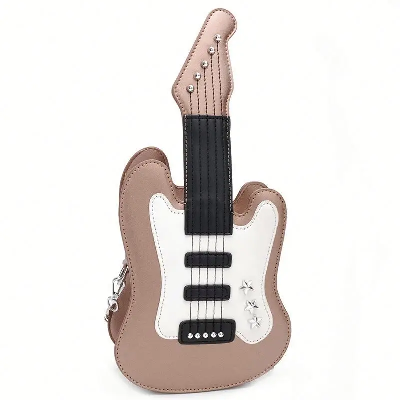

2020 New Fashion Star Badge Guitar Shape Design Girls Shoulder Crossbody Bag Women Casual Purse Handbag