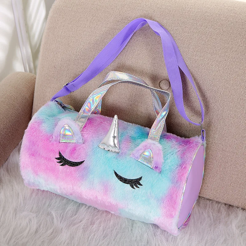 

Cute Customized Logo Large Capacity Girls Boys Duffle Bags Gym Kids Waterproof Sports Travel Kids Bag, Purple, blue, black, gray, pink