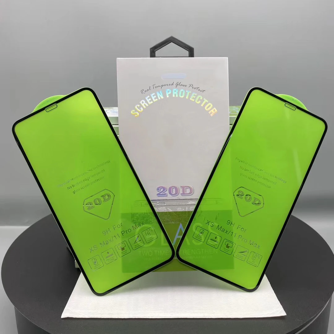 

9H 20D cellphone screen glass protective film for iphone XS XR 11 tempered glass screen protector, 2 colors