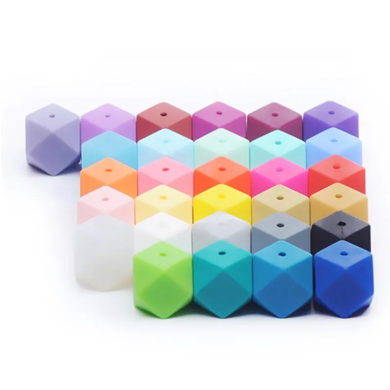 

Silicone Beads 99 Colors Hexagon Shape Baby Teething Beads Bpa Free For Diy Jewelry Making Accessories Food Grade Teether Beads