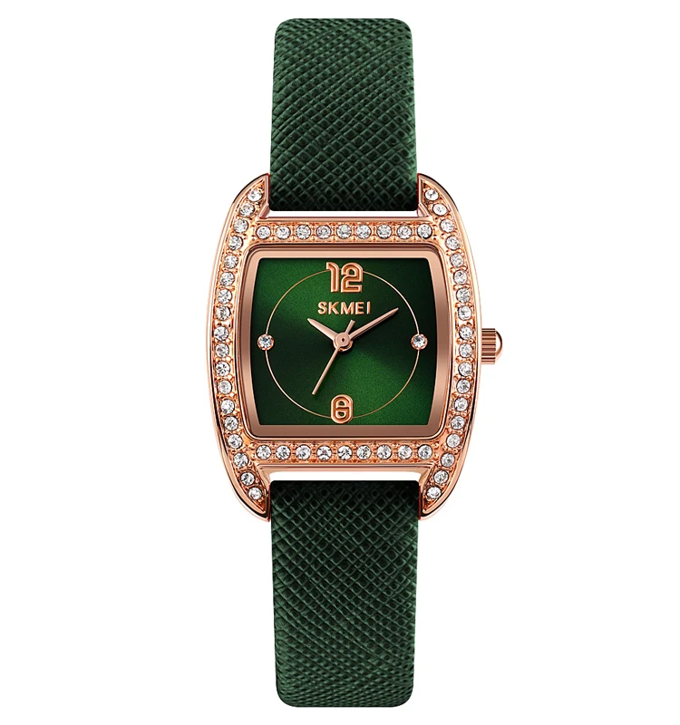 

SKMEI 1770 Ladies Wristwatch Watches Band Diamond Dial Quartz New Leather for Women 2020 Glass Waterproof Zinc Alloy Time