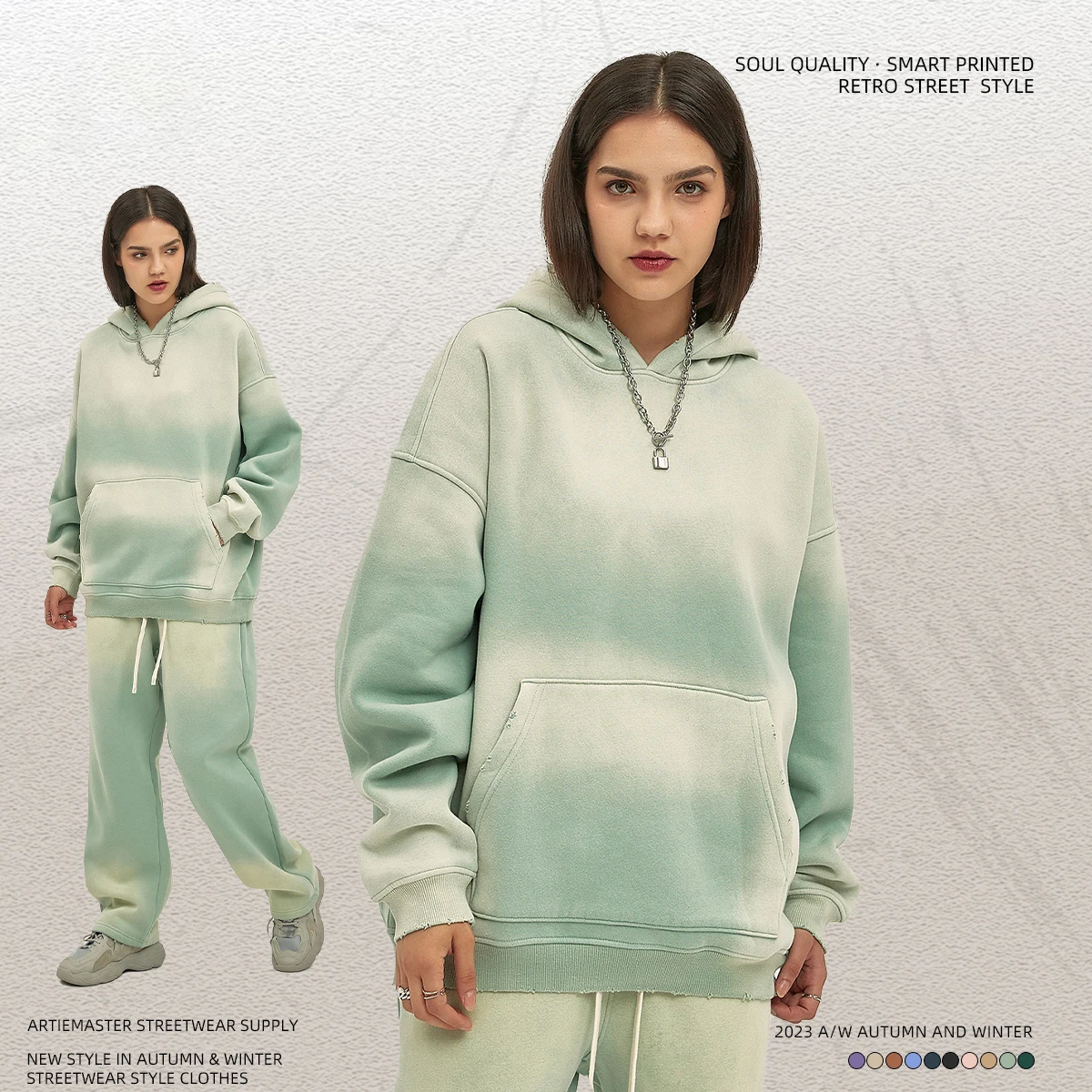 Artiemaster Hoodie Factory Manufacturer Custom Washed Oversized 100% Cotton Thick 400 Gsm Men Spray Paint Distressed Hoodie No