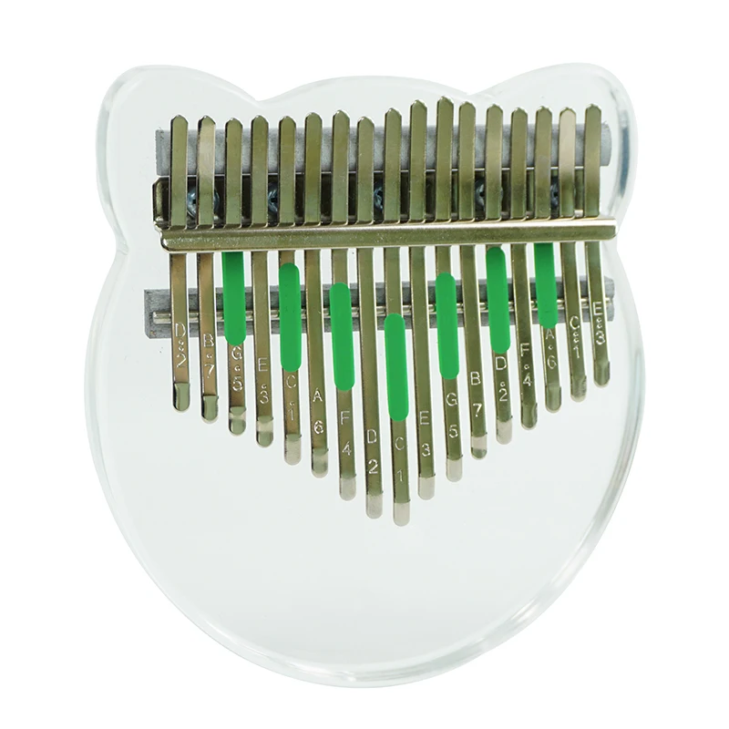 

17 Keys Mini Thumb Piano Portable Cute Cat Little Piano Musical Instrument Transparent Acrylic Thumb Piano For Beginner