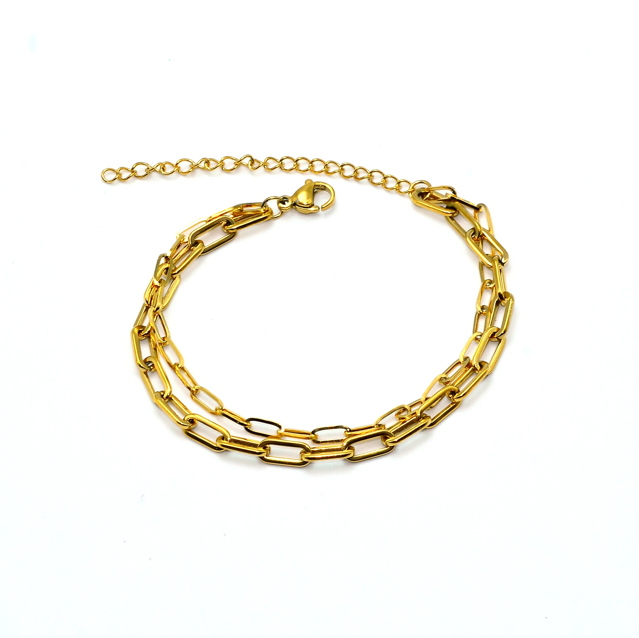 

Yazky 2020 new chain stainless steel jewelry women double layer bracelet rectangle link chain for women, Customized color