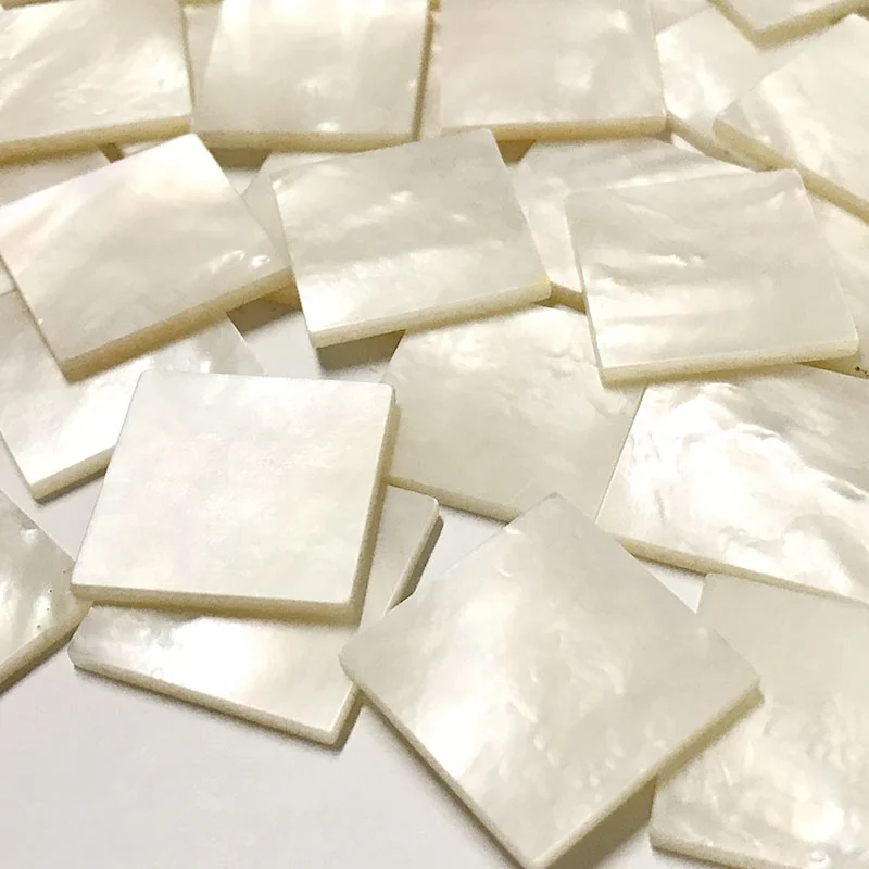 

Custom made white mother of pearl squares,matte stones squares