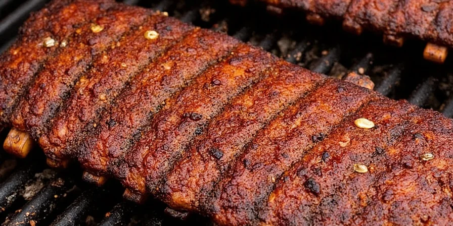 Spice blend in hand being applied to meat
