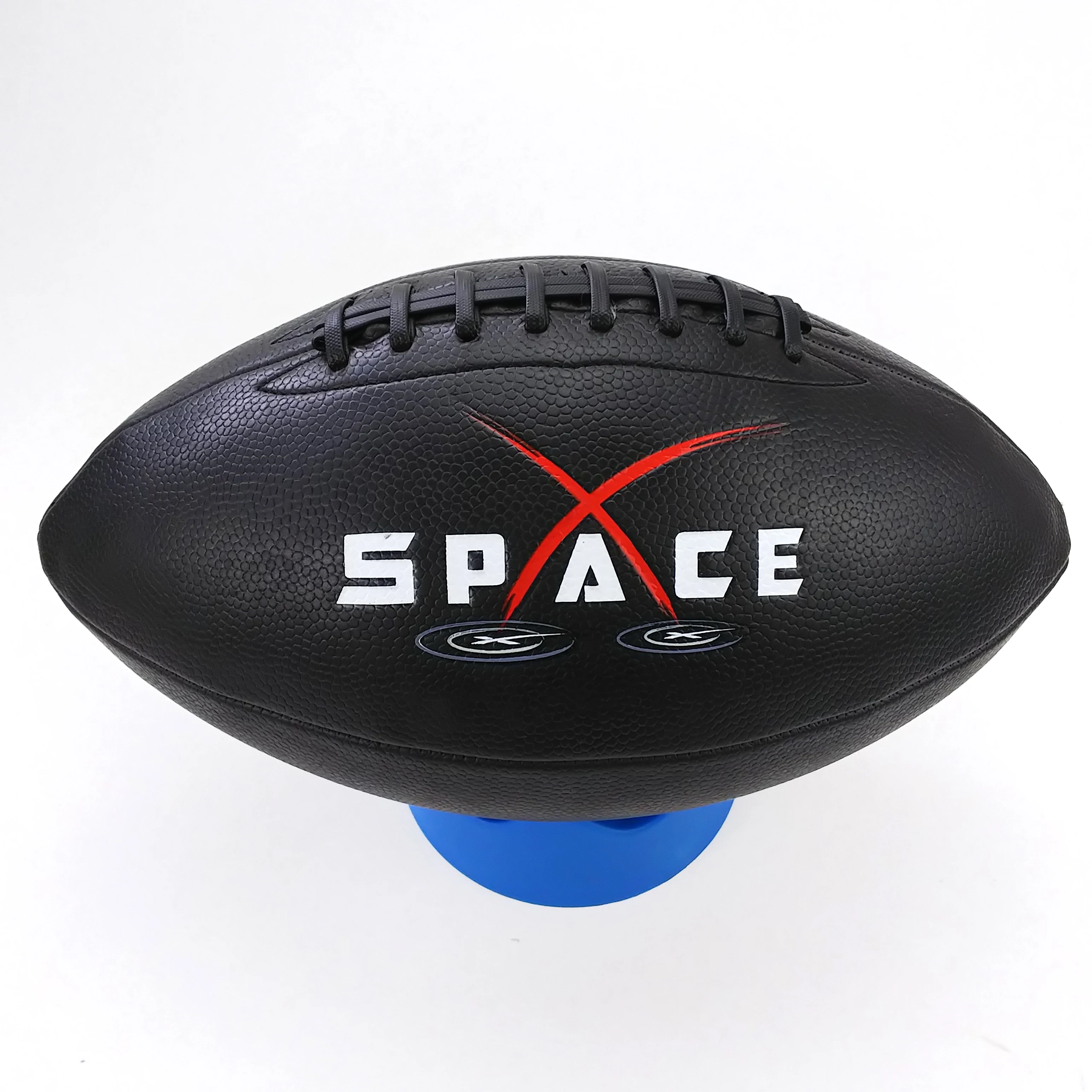 

customized logo american football OEM order black PU football wholesale