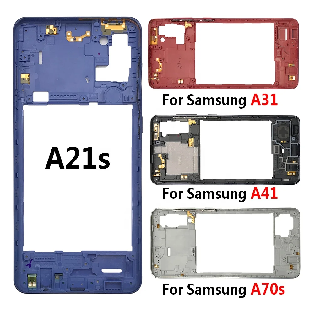 

Middle Frame With Side Key For Samsung A21S A31 A41 A70S Middle Plate Cover Mid Bezel Frame Back Housing Case Part