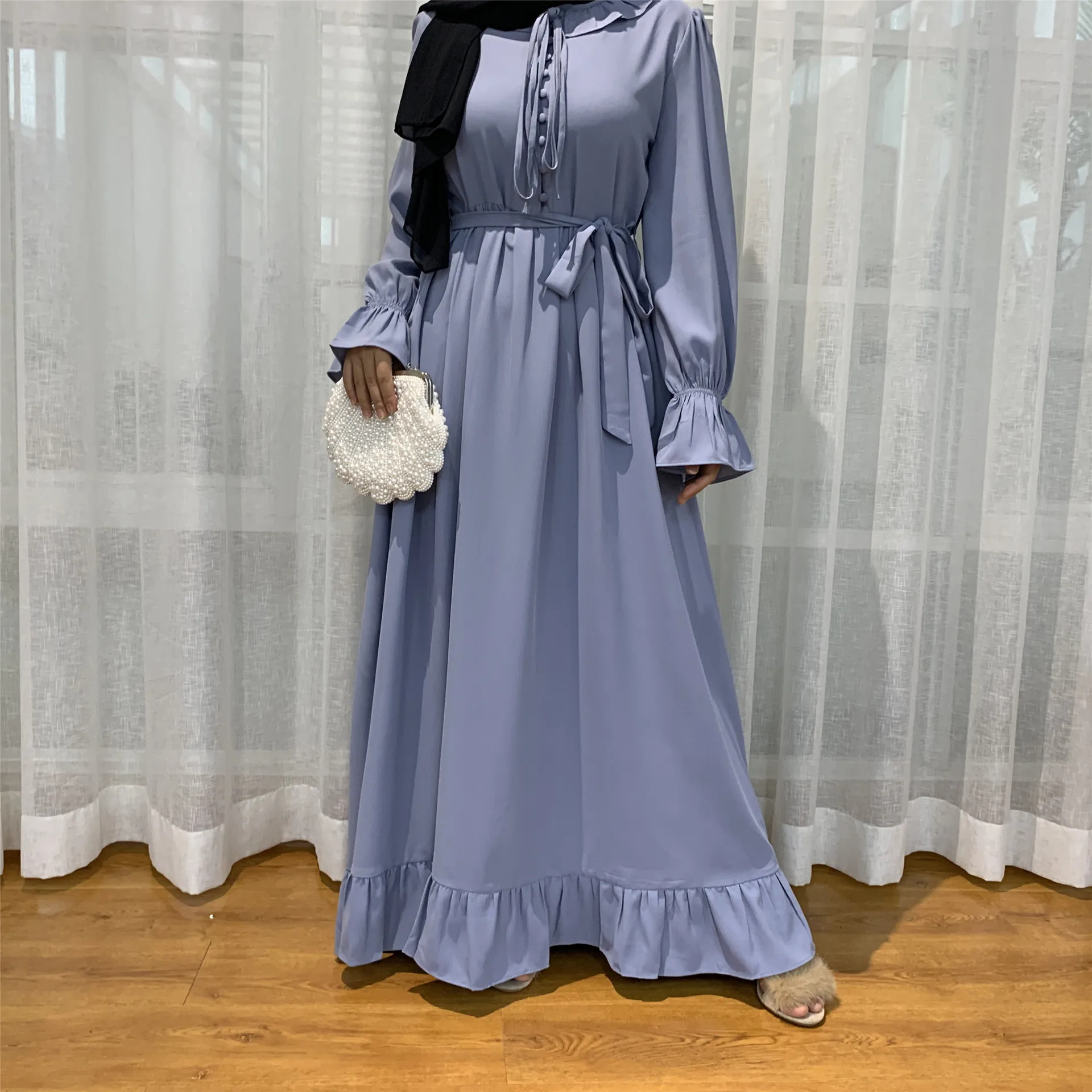 

New high quality elegant casual Jalabiya plus size islamic long dress abaya muslim dress, As pictures