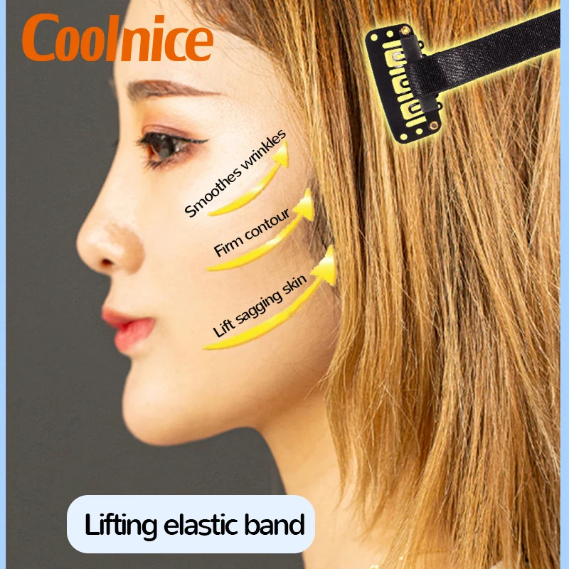 

Beauty Tool Facial Muscles Instant Face Lift Band Invisible Hairpin double Chin Reducer Face Slimming Lift Strap, Black