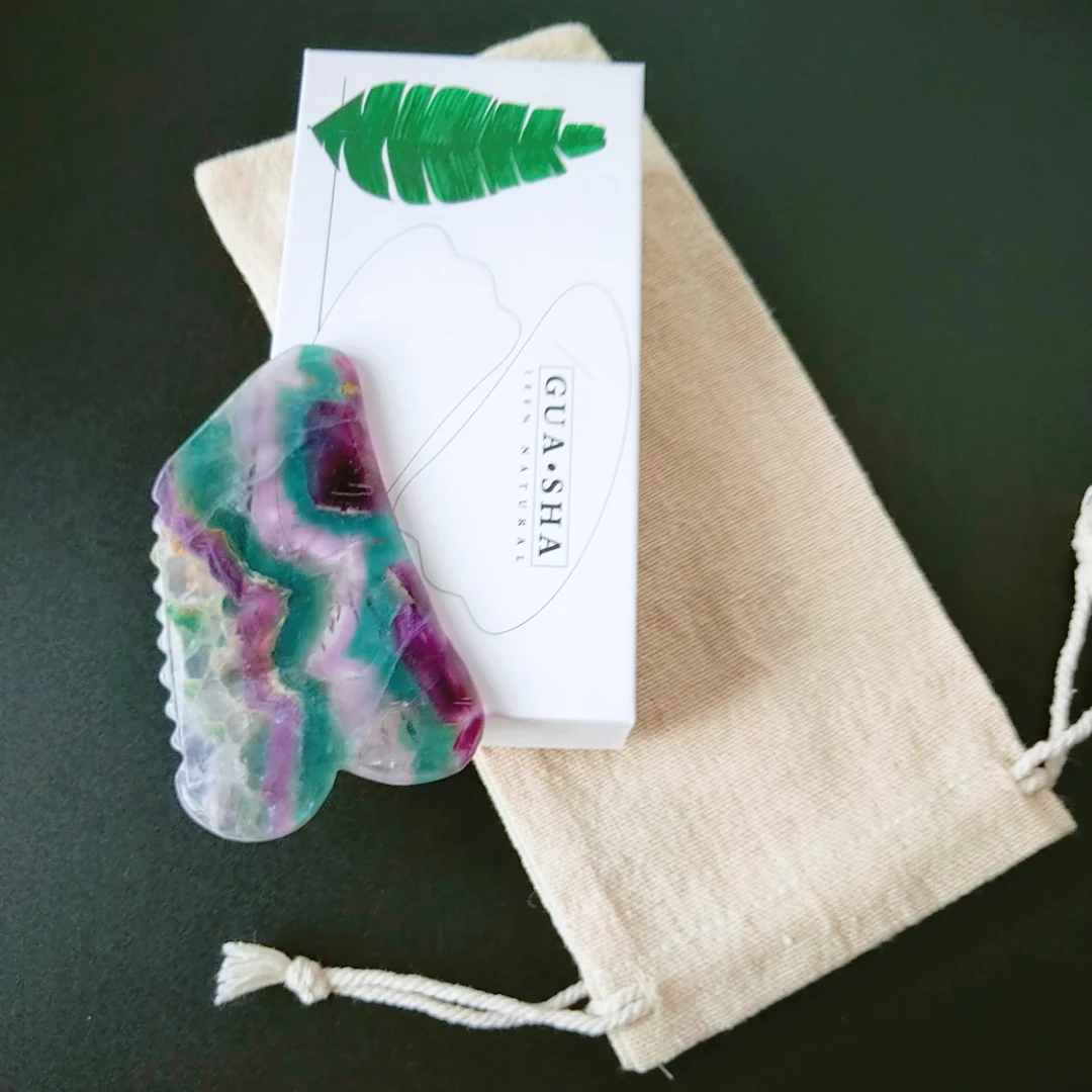 

Hot Sell Fluorite massage therapy apparatues square jagged shape gua sha stone