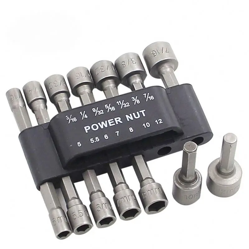 

9/14Pcs 5-13Mm Hexagon Nut Driver Drill Bit Socket Screwdriver Wrench Set Adapter