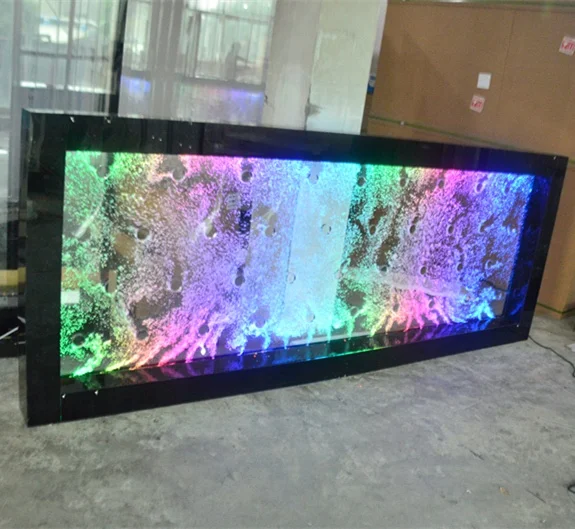 

wall hanging mounted bubble square tube bubble water wall panel RGB color waterproof panel bubble