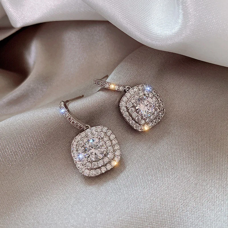 

Higher jewelry KYED0644 sophisticated fashion geometric luxury zircon Earrings for Women