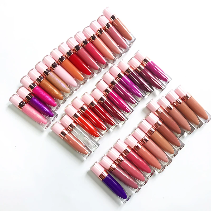 

Custom Nude Pink LipGloss Tubes Private Label Wholesale Glitter Lip Gloss