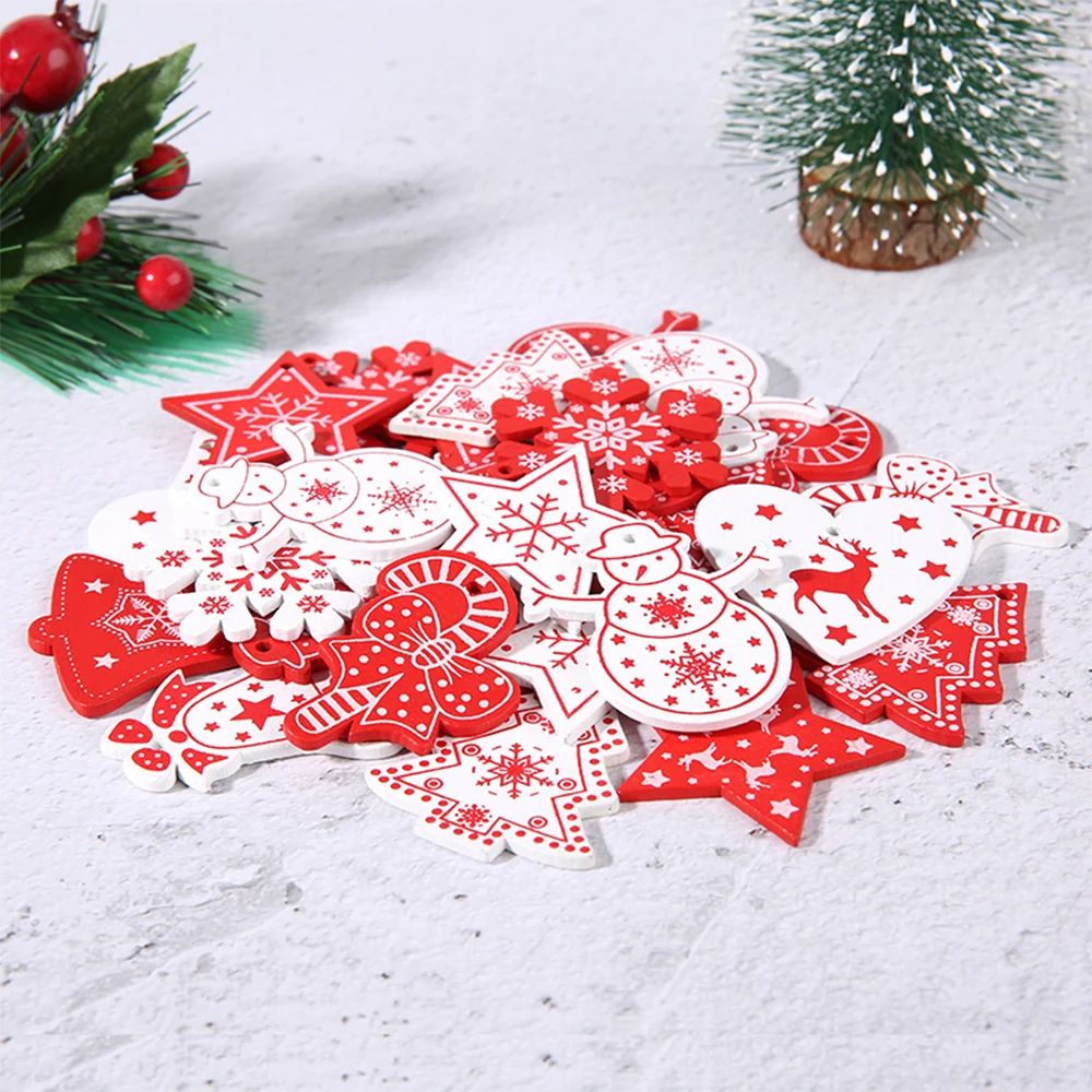 

Funfishing Wooden Christmas Ornaments Kids Toys For Chirstmas Tree Hanging Pendants Xmas Decoration, Same as picture