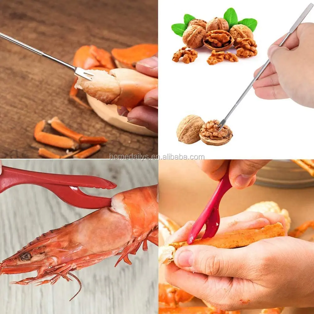 Seafood Tool kit con forchette e aragosta cracker 8pcs Come da immagine 